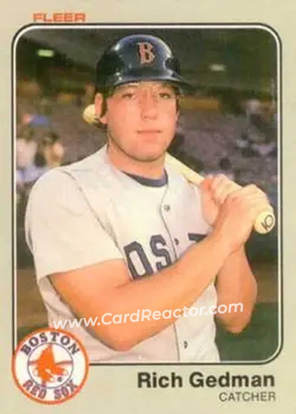 1983 Fleer #184 - Rich Gedman - Boston Red Sox - Front 1983 Fleer #184 - Rich Gedman - Boston Red Sox - Front
