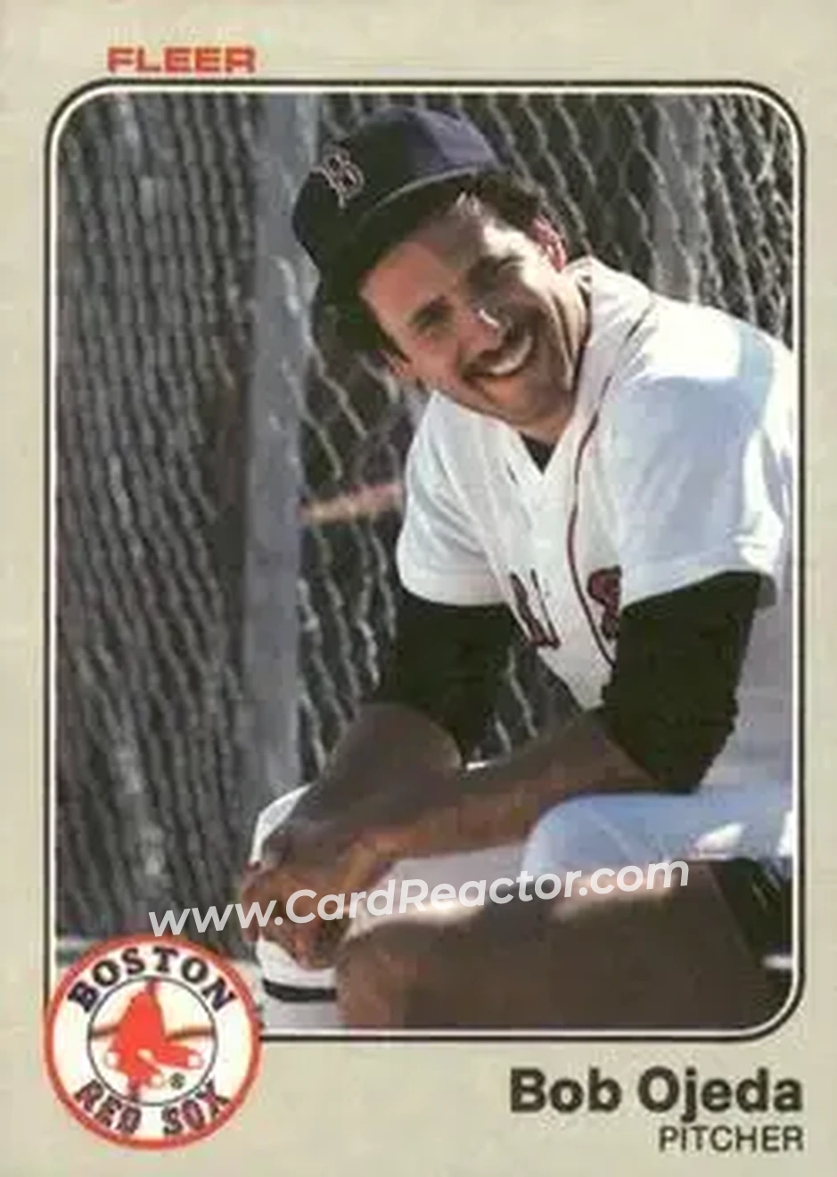 1983 Fleer #190 - Bob Ojeda - Boston Red Sox - Front 1983 Fleer #190 - Bob Ojeda - Boston Red Sox - Front