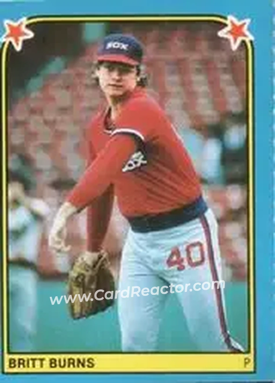 1983 Fleer Star Stickers #156 - Britt Burns - Chicago White Sox - Front 1983 Fleer Star Stickers #156 - Britt Burns - Chicago White Sox - Front