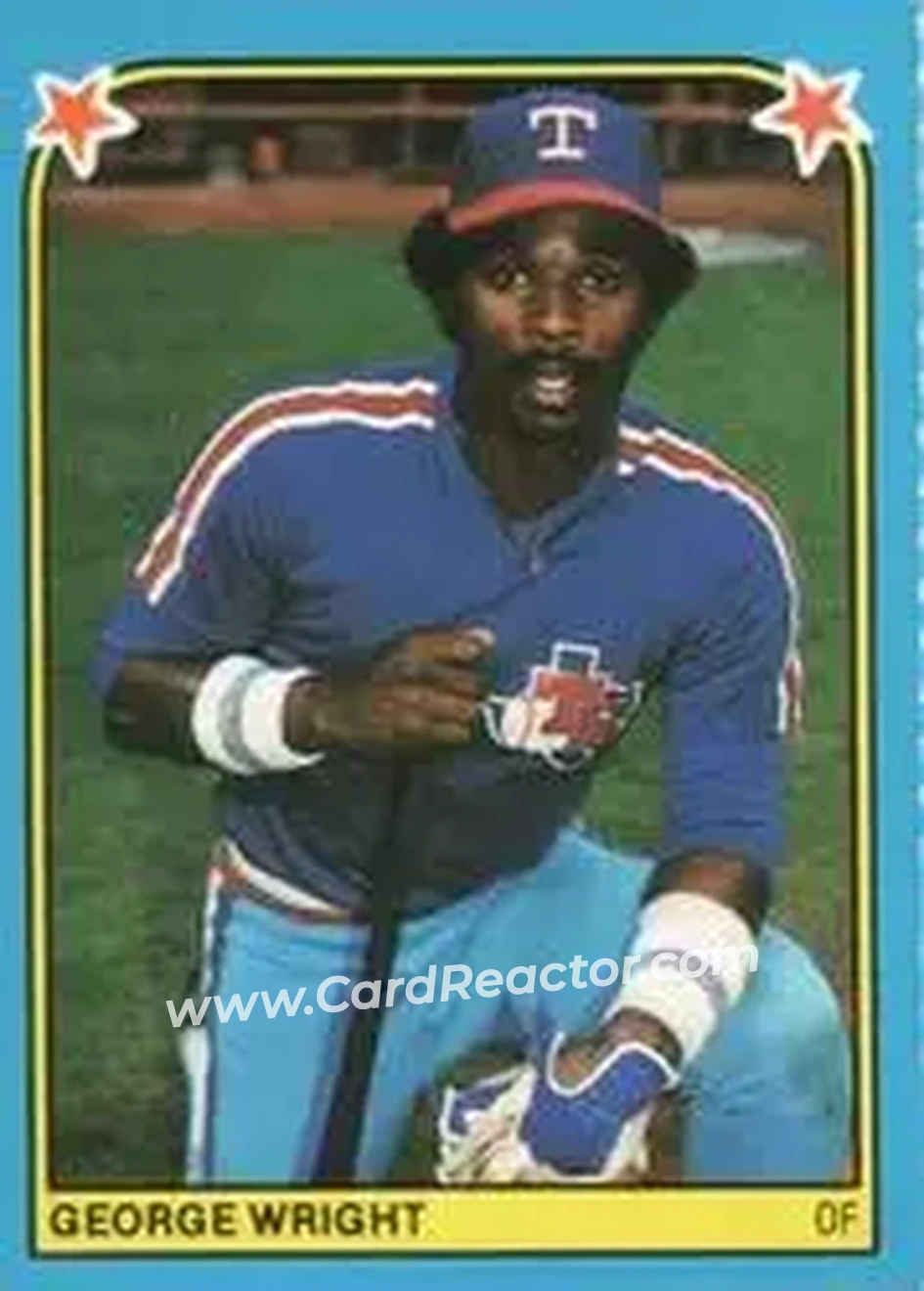1983 Fleer Star Stickers #160 - George Wright - Texas Rangers - Front