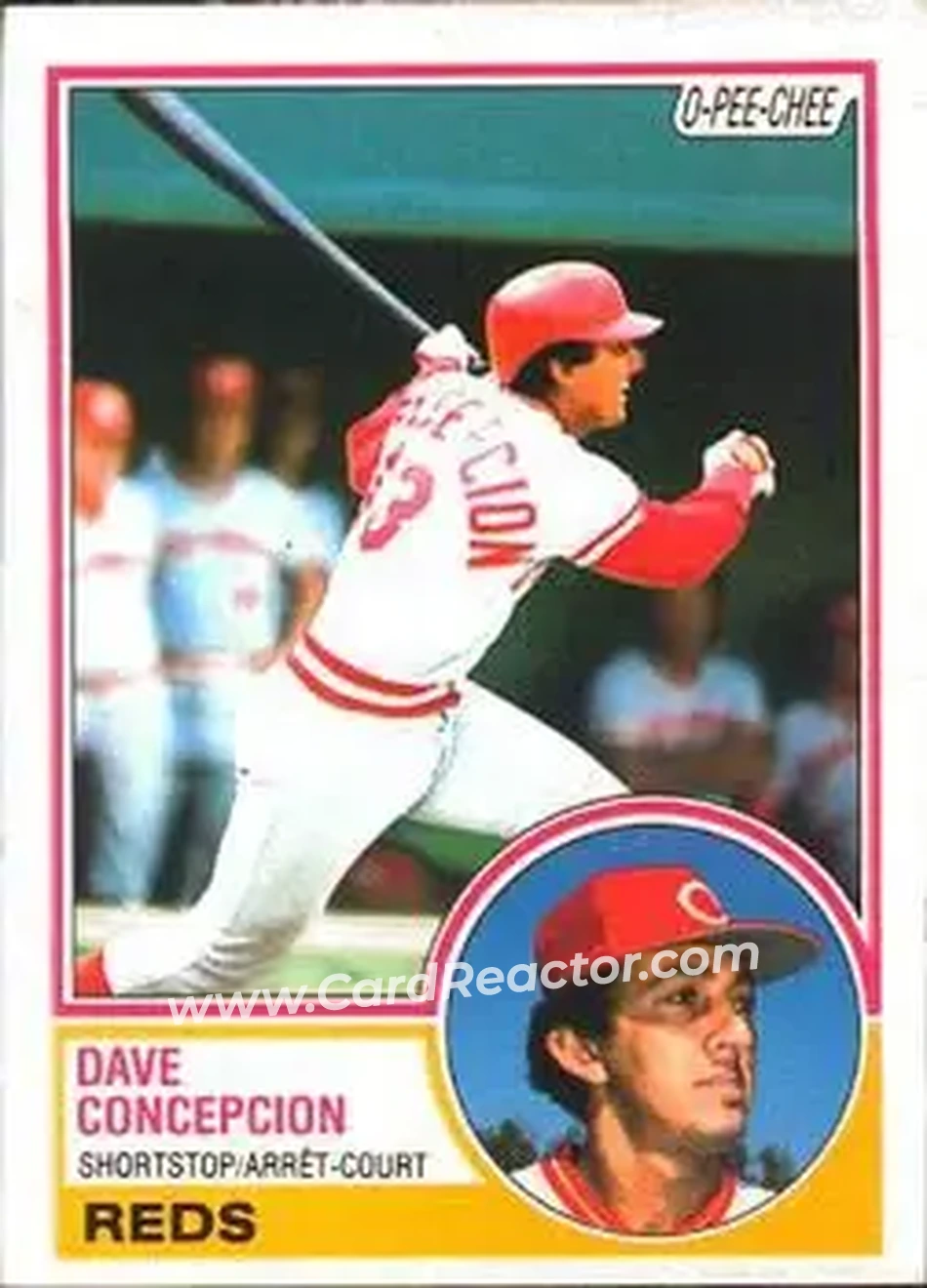 1983 O-Pee-Chee #102 - Dave Concepcion - Cincinnati Reds - Front