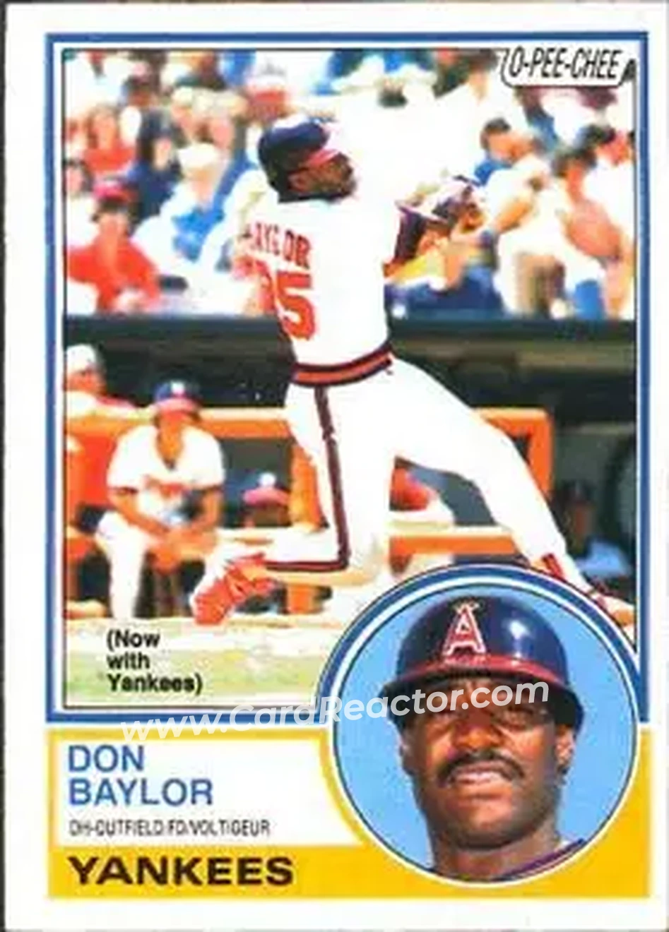 1983 O-Pee-Chee #105 - Don Baylor - New York Yankees - Front 1983 O-Pee-Chee #105 - Don Baylor - New York Yankees - Front