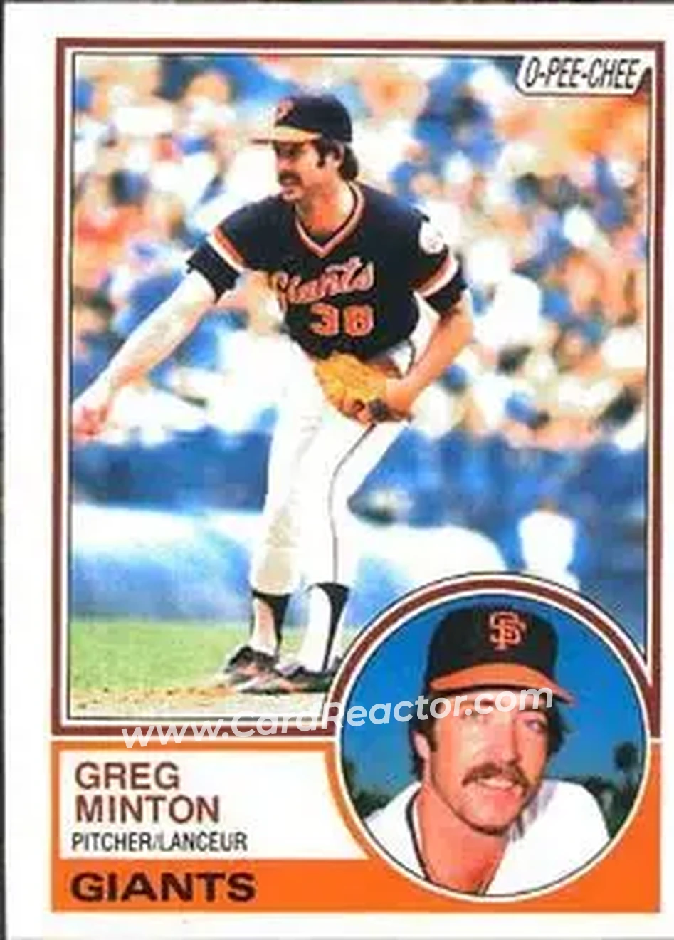 1983 O-Pee-Chee #107 - Greg Minton - San Francisco Giants - Front