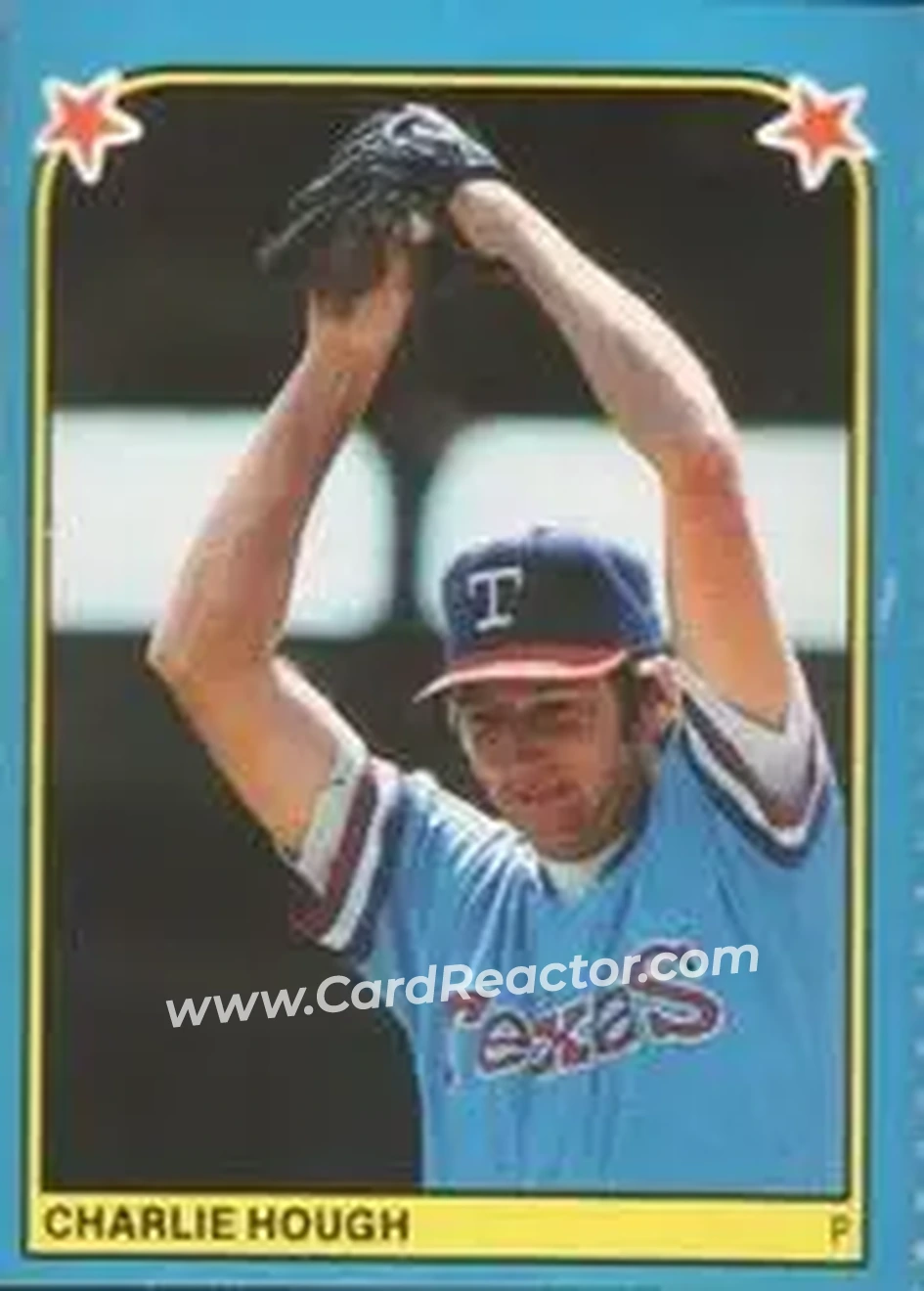 1983 Fleer Star Stickers #163 - Charlie Hough - Texas Rangers - Front