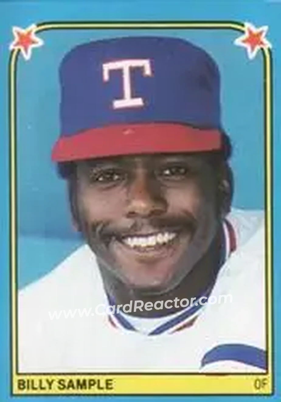 1983 Fleer Star Stickers #166 - Billy Sample - Texas Rangers - Front