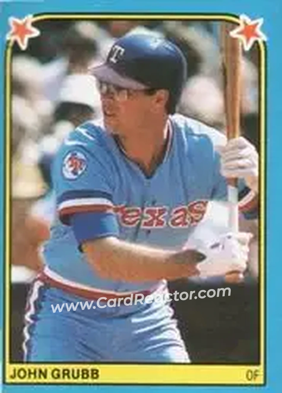 1983 Fleer Star Stickers #167 - Johnny Grubb - Texas Rangers - Front