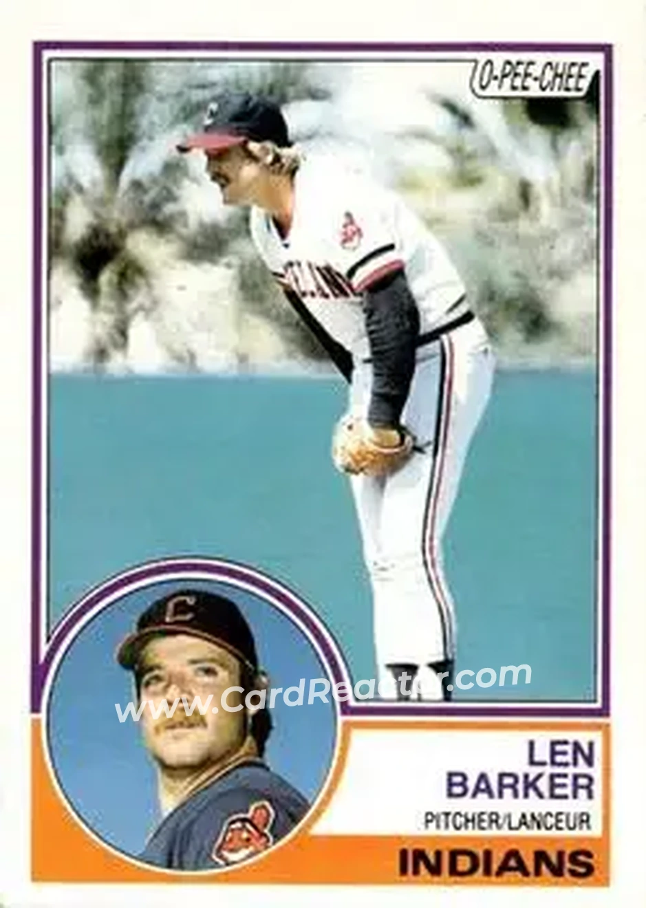 1983 O-Pee-Chee #120 - Len Barker - Cleveland Indians - Front