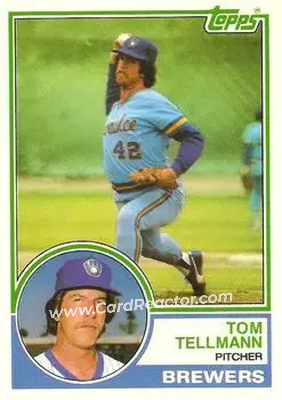 1983 Topps Traded #109T - Tom Tellmann - Milwaukee Brewers - Front 1983 Topps Traded #109T - Tom Tellmann - Milwaukee Brewers - Front