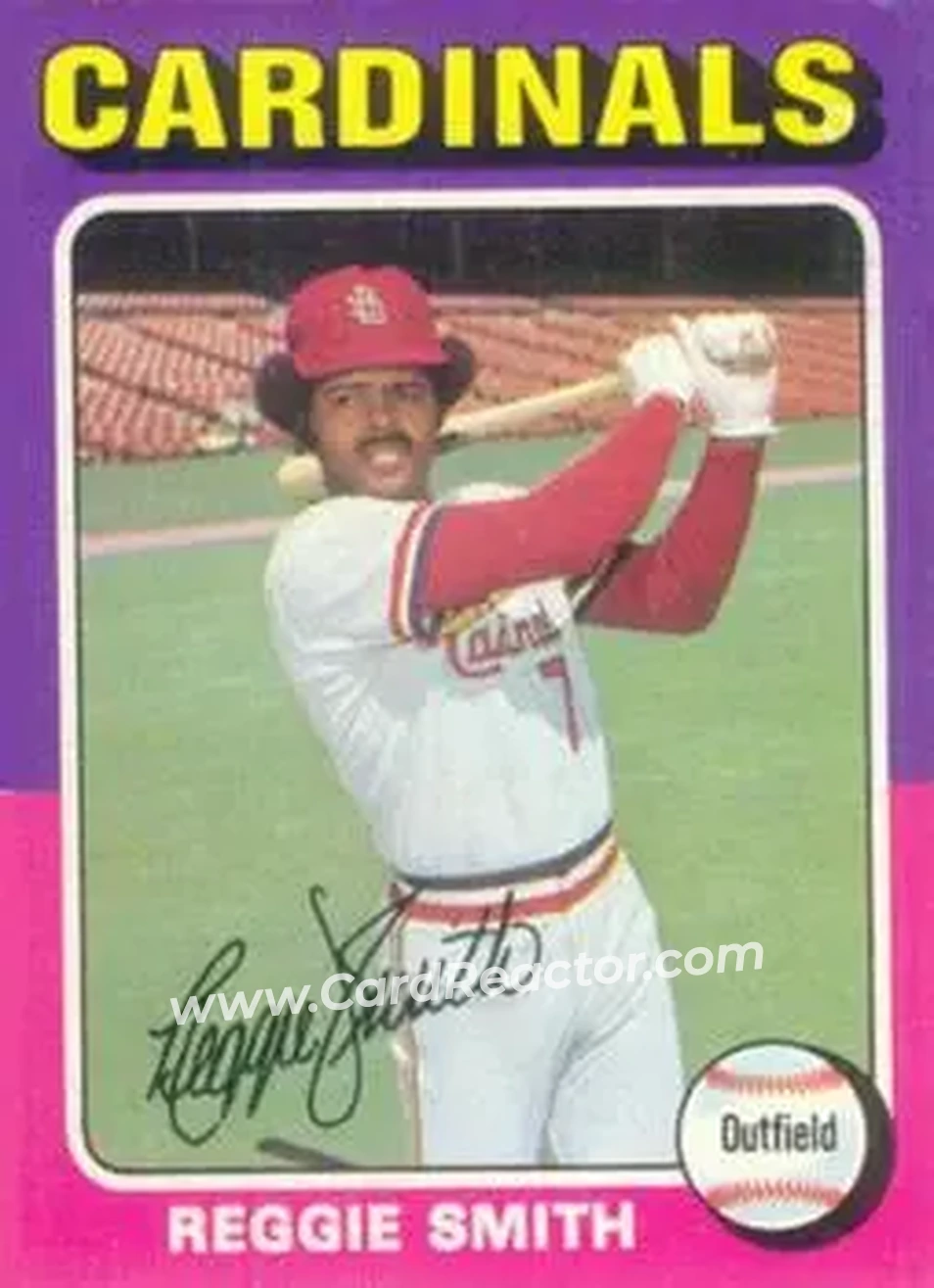 1975 Topps #490 - Reggie Smith - St. Louis Cardinals - Front 1975 Topps #490 - Reggie Smith - St. Louis Cardinals - Front