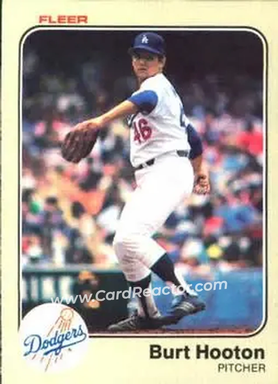 1983 Fleer #208 - Burt Hooton - Los Angeles Dodgers - Front 1983 Fleer #208 - Burt Hooton - Los Angeles Dodgers - Front