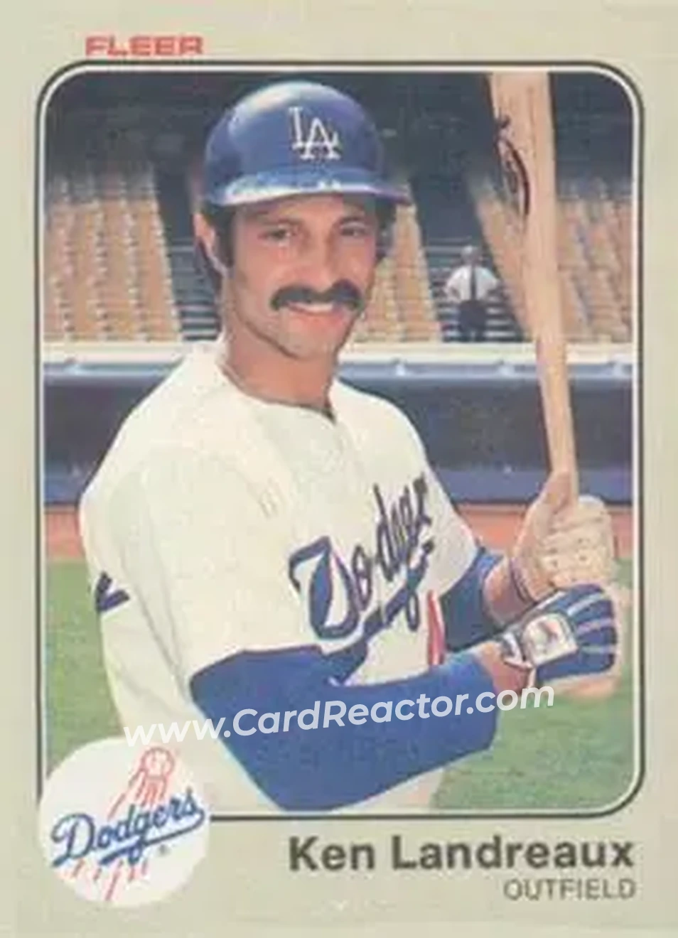 1983 Fleer #210 - Ken Landreaux - Los Angeles Dodgers - Front 1983 Fleer #210 - Ken Landreaux - Los Angeles Dodgers - Front