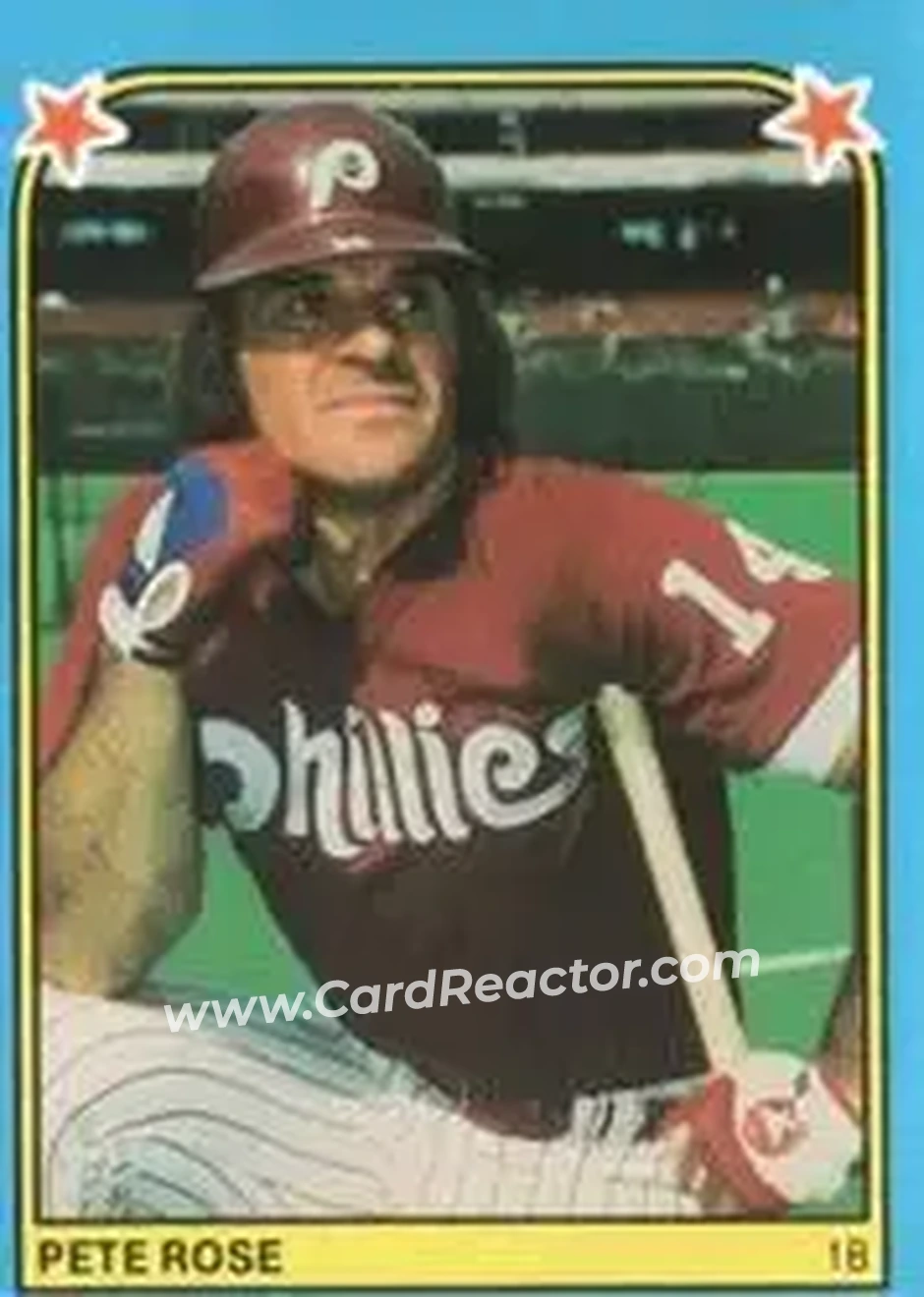 1983 Fleer Star Stickers #174 - Pete Rose - Philadelphia Phillies - Front
