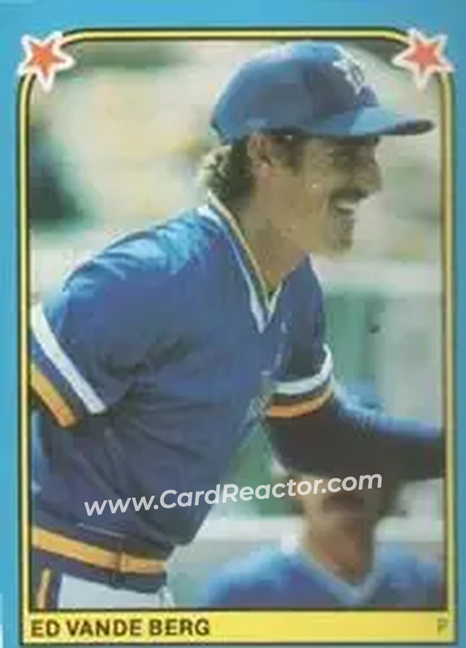 1983 Fleer Star Stickers #180 - Ed Vande Berg - Seattle Mariners - Front