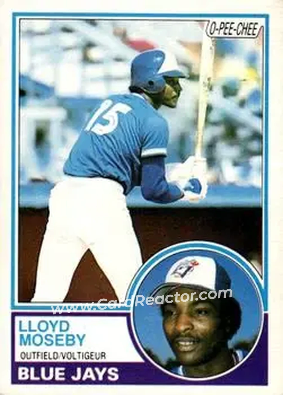 1983 O-Pee-Chee #124 - Lloyd Moseby - Toronto Blue Jays - Front