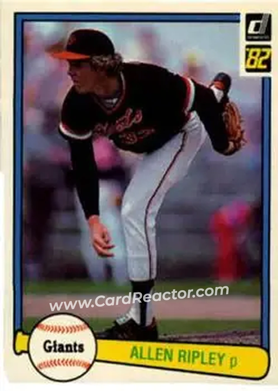1982 Donruss #125 - Allen Ripley - San Francisco Giants - Front 1982 Donruss #125 - Allen Ripley - San Francisco Giants - Front