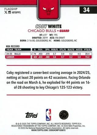 Coby White Rückseite