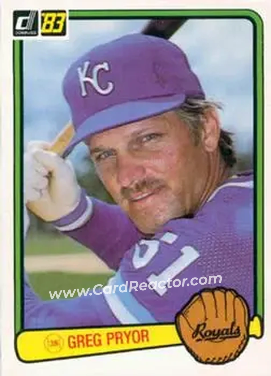 1983 Donruss #264 - Greg Pryor - Kansas City Royals - Front