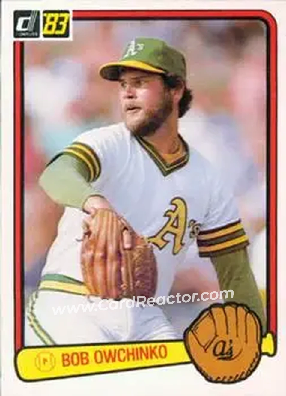1983 Donruss #265 - Bob Owchinko - Oakland Athletics - Front 1983 Donruss #265 - Bob Owchinko - Oakland Athletics - Front
