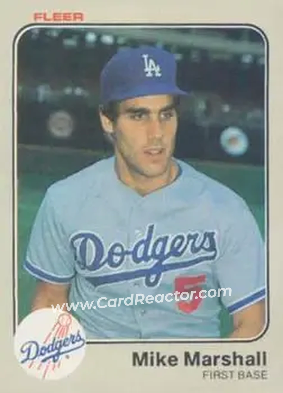 1983 Fleer #211 - Mike Marshall - Los Angeles Dodgers - Front
