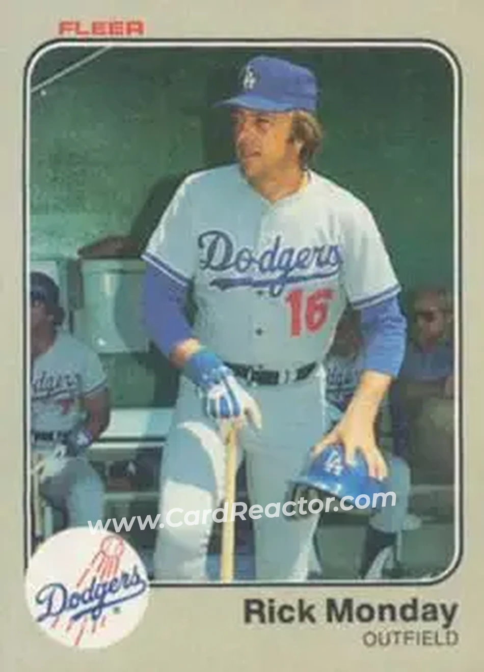 1983 Fleer #213 - Rick Monday - Los Angeles Dodgers - Front
