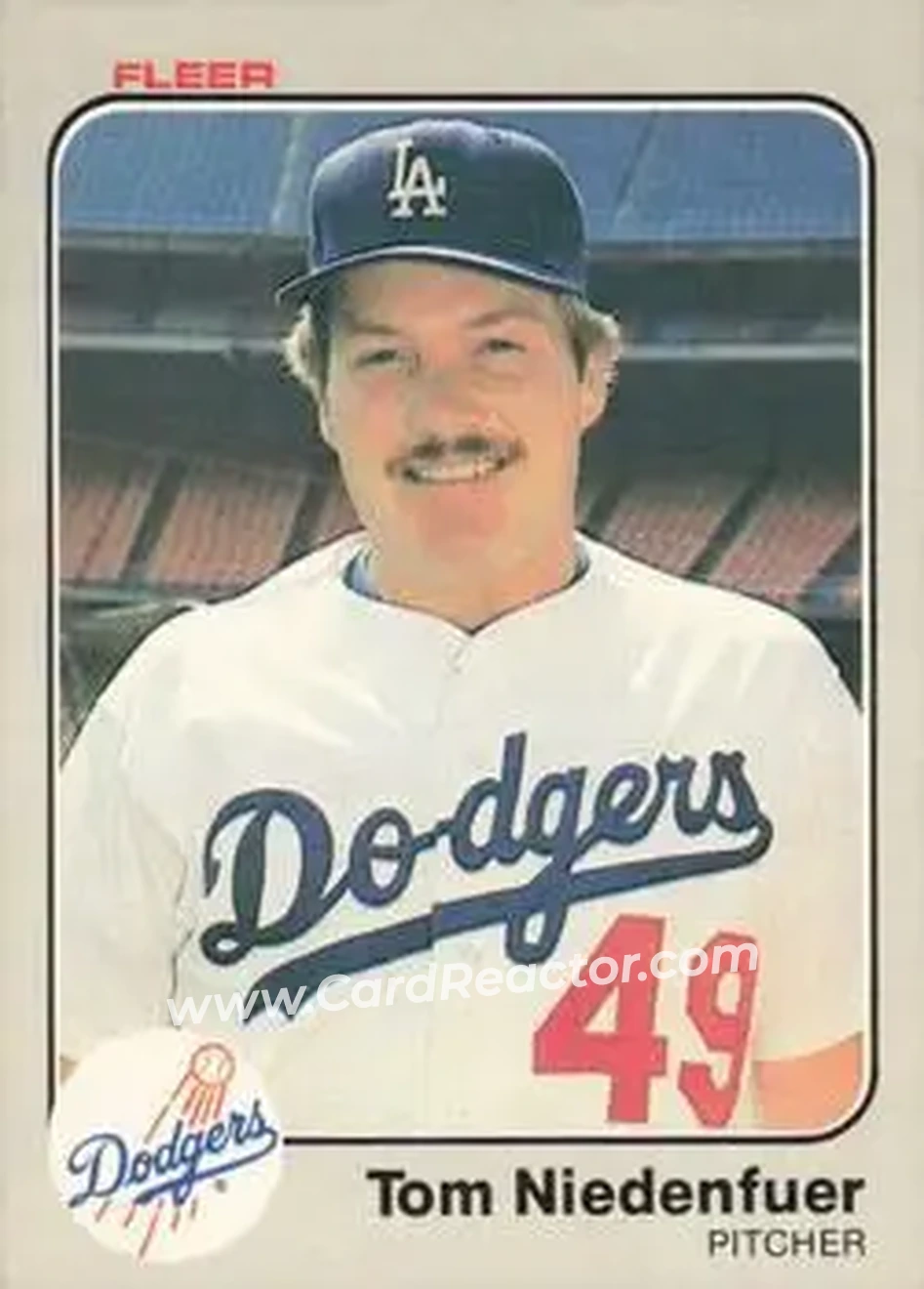 1983 Fleer #214 - Tom Niedenfuer - Los Angeles Dodgers - Front