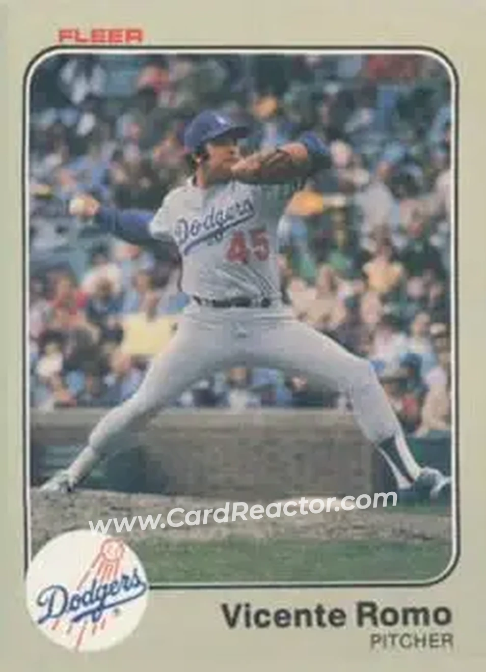 1983 Fleer #218 - Vicente Romo - Los Angeles Dodgers - Front