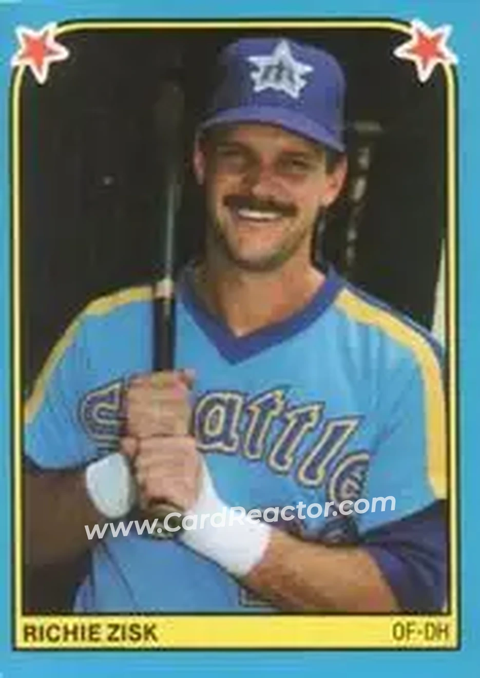 1983 Fleer Star Stickers #183 - Richie Zisk - Seattle Mariners - Front