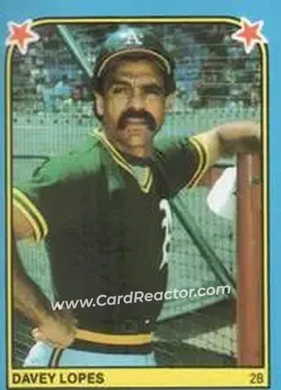1983 Fleer Star Stickers #188 - Dave Lopes - Oakland Athletics - Front 1983 Fleer Star Stickers #188 - Dave Lopes - Oakland Athletics - Front