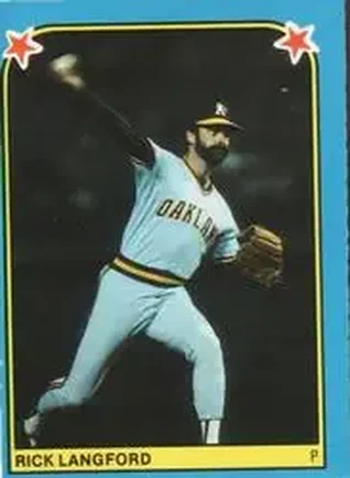 1983 Fleer Star Stickers #190 - Rick Langford - Oakland Athletics