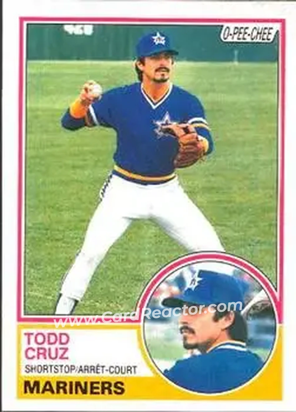 1983 O-Pee-Chee #132 - Todd Cruz - Seattle Mariners - Front