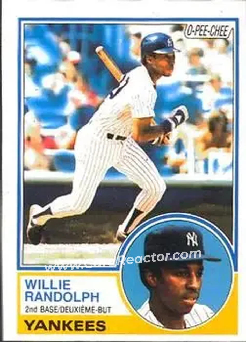 1983 O-Pee-Chee #140 - Willie Randolph - New York Yankees - Front