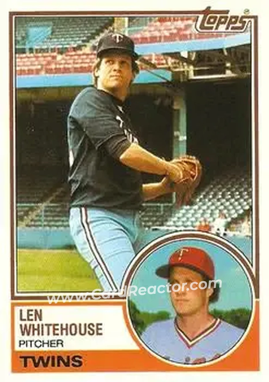 1983 Topps Traded #126T - Len Whitehouse - Minnesota Twins - Front 1983 Topps Traded #126T - Len Whitehouse - Minnesota Twins - Front