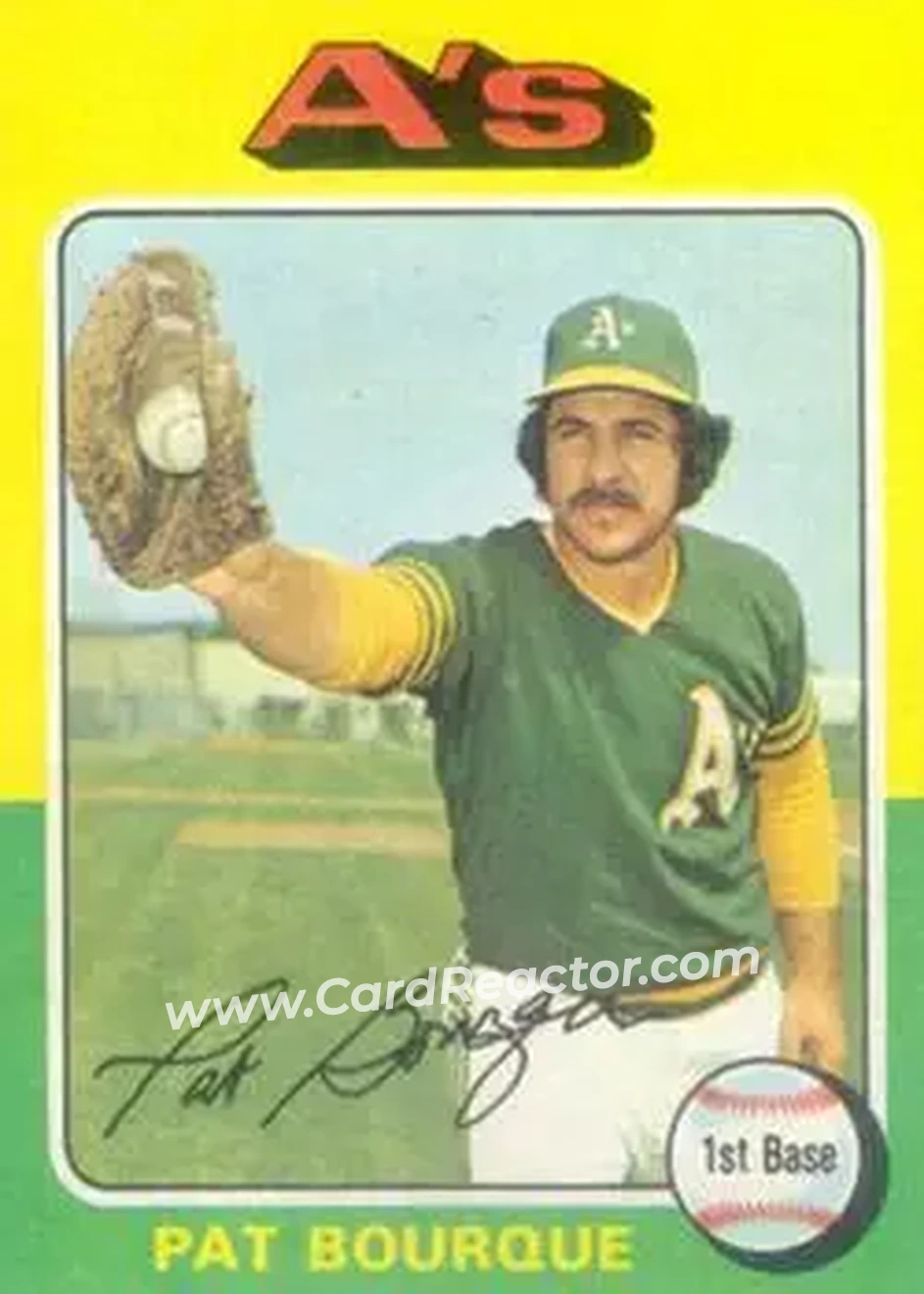 1975 Topps #502 - Pat Bourque - Oakland Athletics - Front 1975 Topps #502 - Pat Bourque - Oakland Athletics - Front