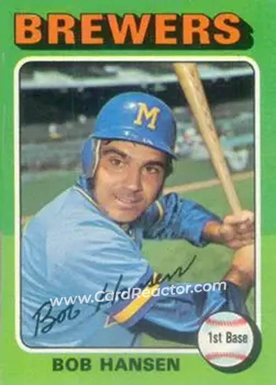 1975 Topps #508 - Bob Hansen - Milwaukee Brewers - Front