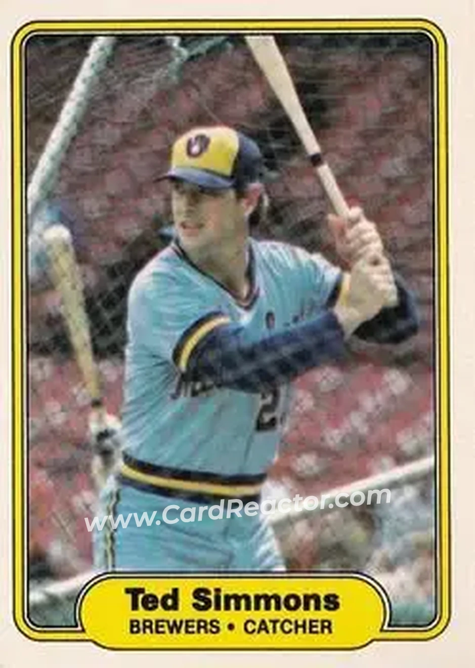 1982 Fleer #152 - Ted Simmons - Milwaukee Brewers - Front 1982 Fleer #152 - Ted Simmons - Milwaukee Brewers - Front