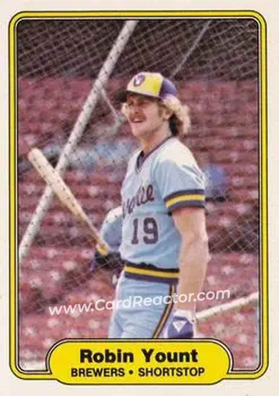 1982 Fleer #155 - Robin Yount - Milwaukee Brewers - Front 1982 Fleer #155 - Robin Yount - Milwaukee Brewers - Front