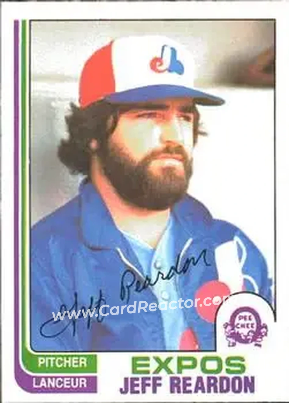 1982 O-Pee-Chee #123 - Jeff Reardon - Montreal Expos - Front 1982 O-Pee-Chee #123 - Jeff Reardon - Montreal Expos - Front