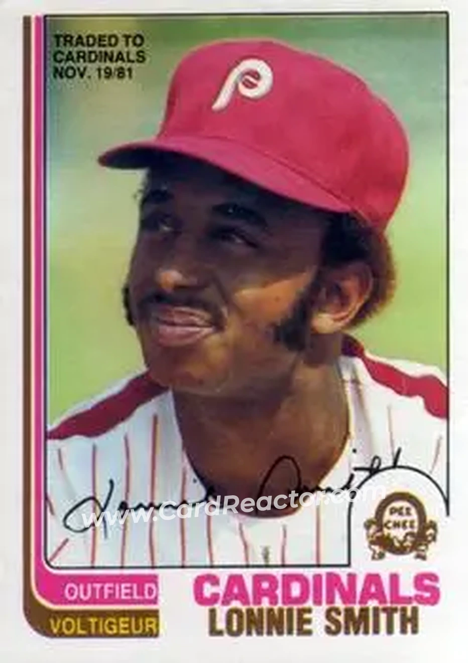 1982 O-Pee-Chee #127 - Lonnie Smith - St. Louis Cardinals - Front