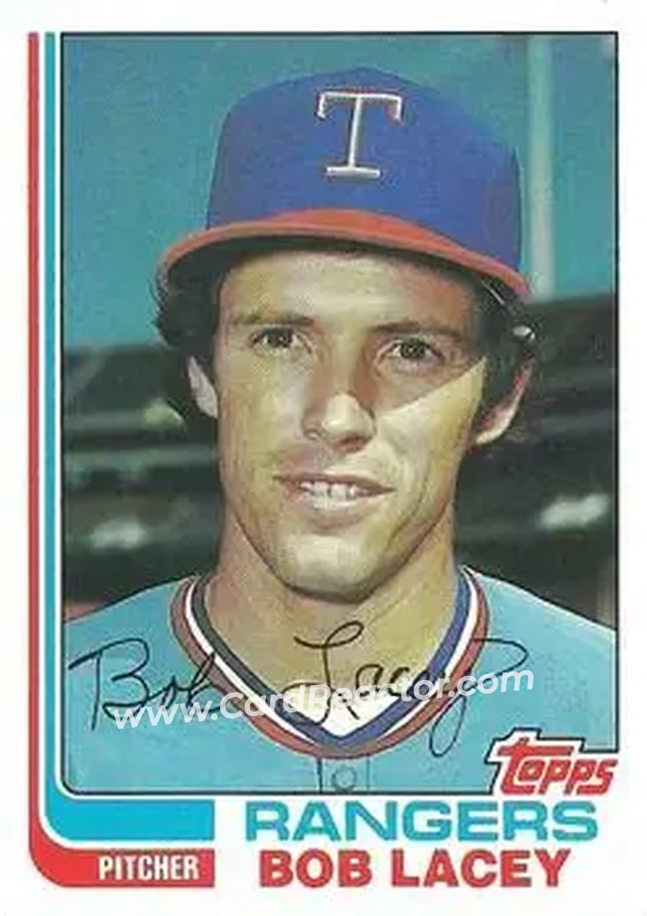 1982 Topps #103 - Bob Lacey - Texas Rangers - Front