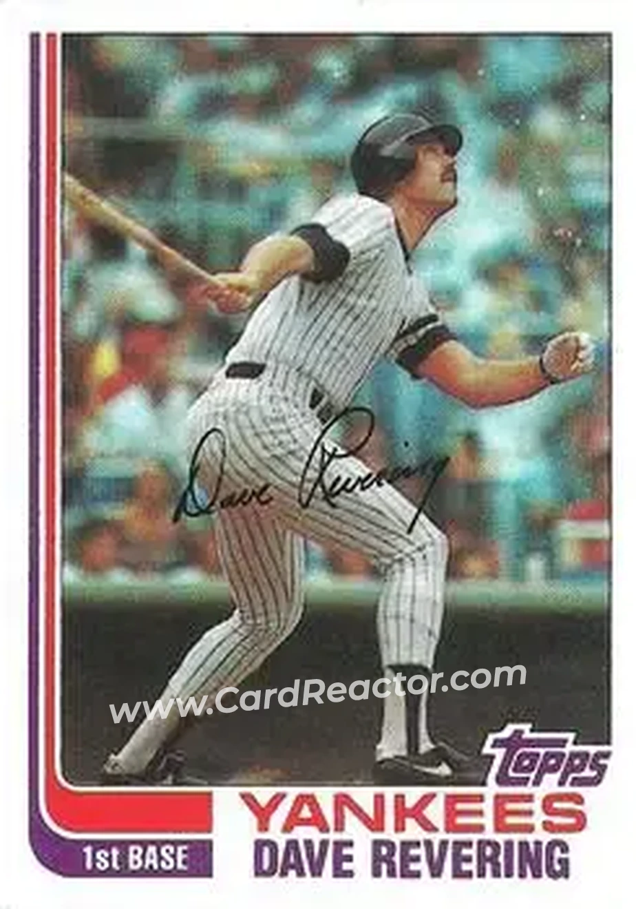 1982 Topps #109 - Dave Revering - New York Yankees - Front 1982 Topps #109 - Dave Revering - New York Yankees - Front