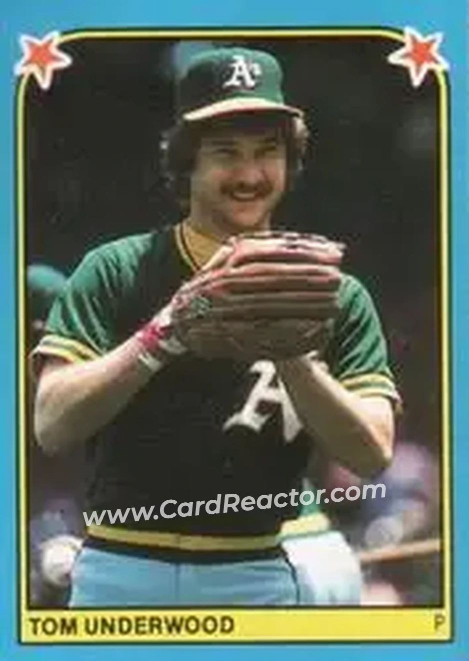 1983 Fleer Star Stickers #191 - Tom Underwood - Oakland Athletics - Front