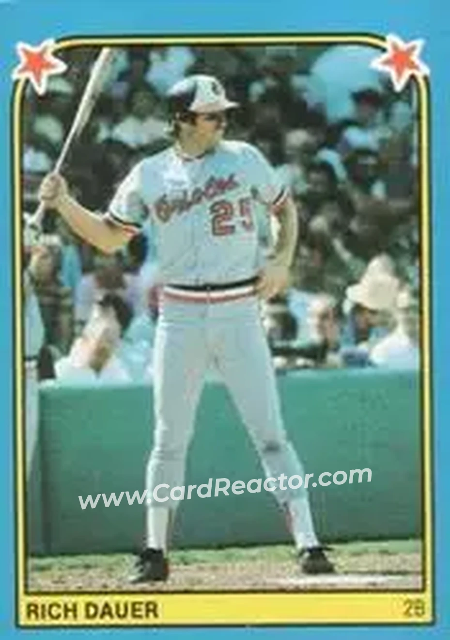 1983 Fleer Star Stickers #196 - Rich Dauer - Baltimore Orioles - Front 1983 Fleer Star Stickers #196 - Rich Dauer - Baltimore Orioles - Front