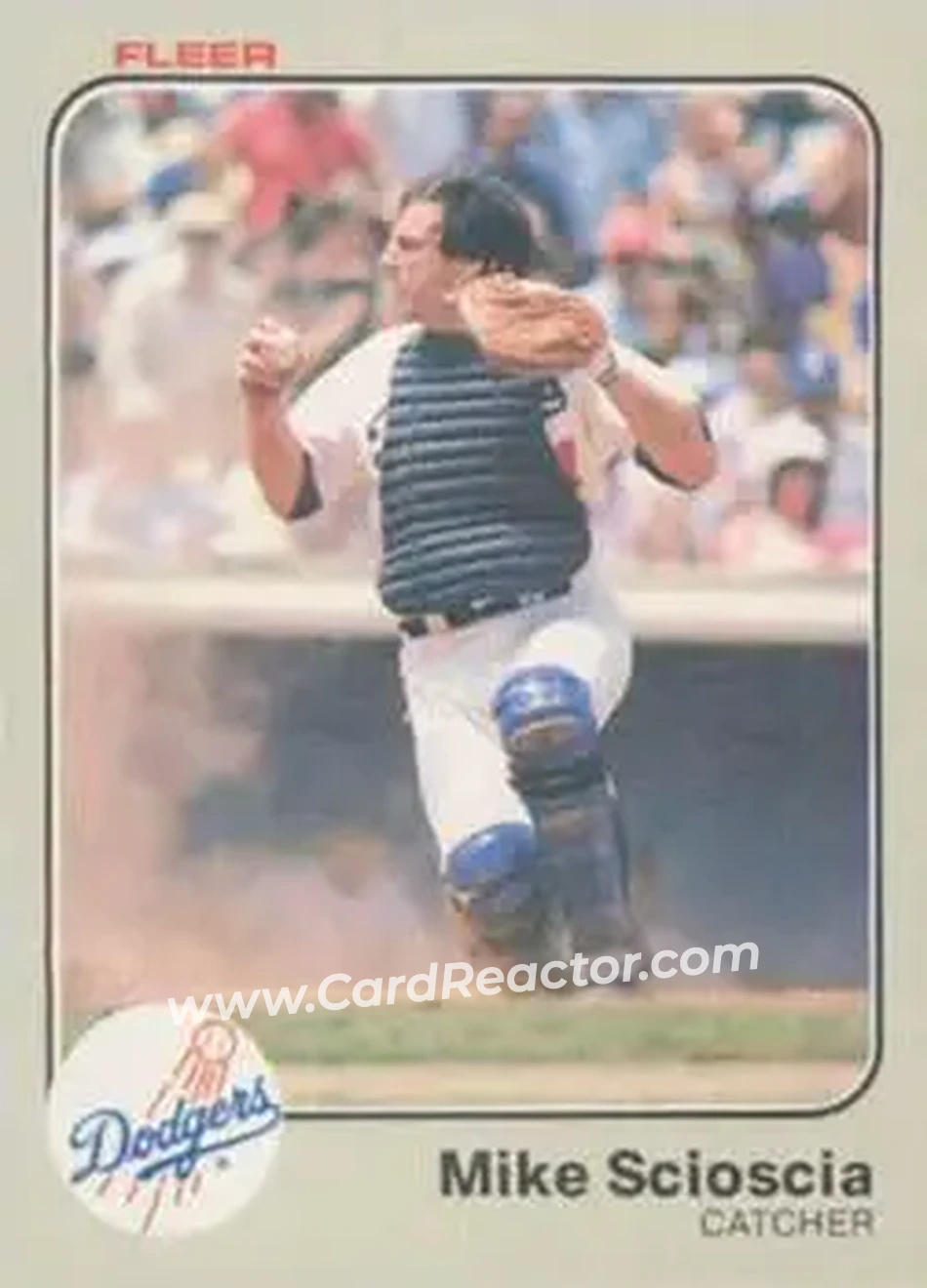 1983 Fleer #221 - Mike Scioscia - Los Angeles Dodgers - Front 1983 Fleer #221 - Mike Scioscia - Los Angeles Dodgers - Front