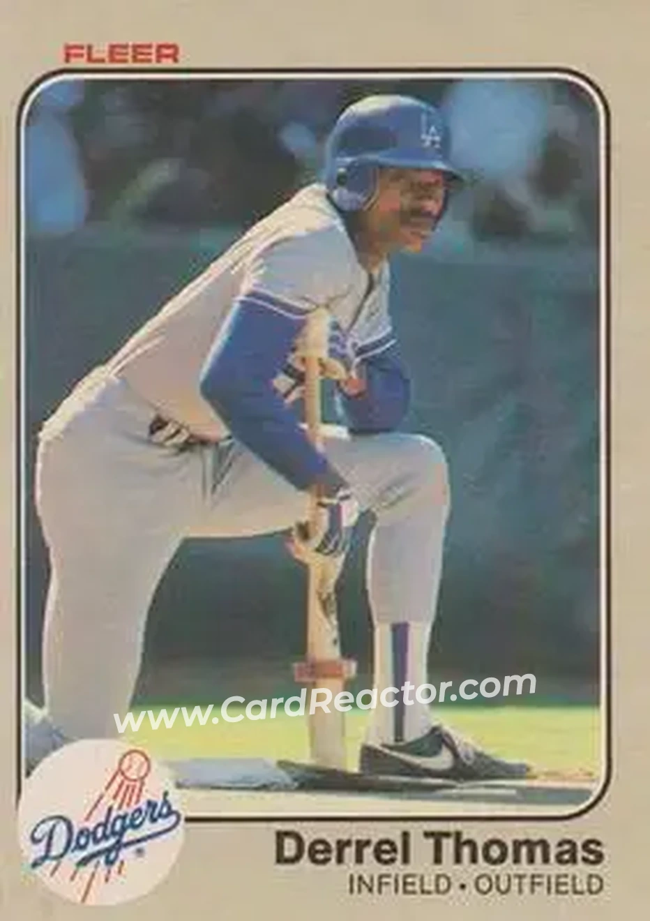 1983 Fleer #223 - Derrel Thomas - Los Angeles Dodgers - Front