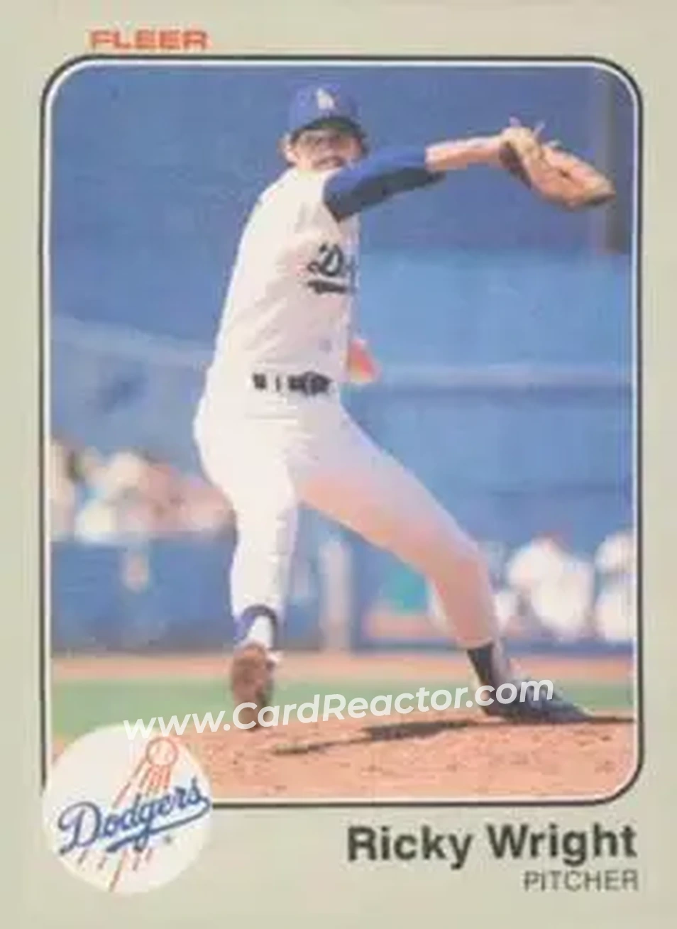 1983 Fleer #226 - Ricky Wright - Los Angeles Dodgers - Front 1983 Fleer #226 - Ricky Wright - Los Angeles Dodgers - Front