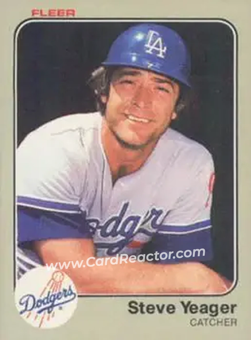 1983 Fleer #227 - Steve Yeager - Los Angeles Dodgers - Front