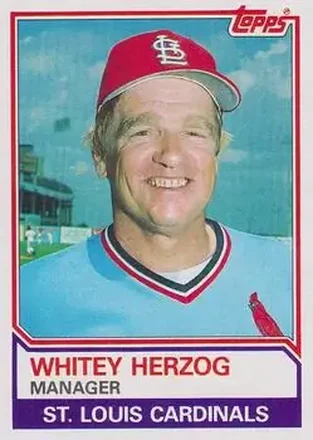 1983 Topps #186 - Whitey Herzog - St. Louis Cardinals