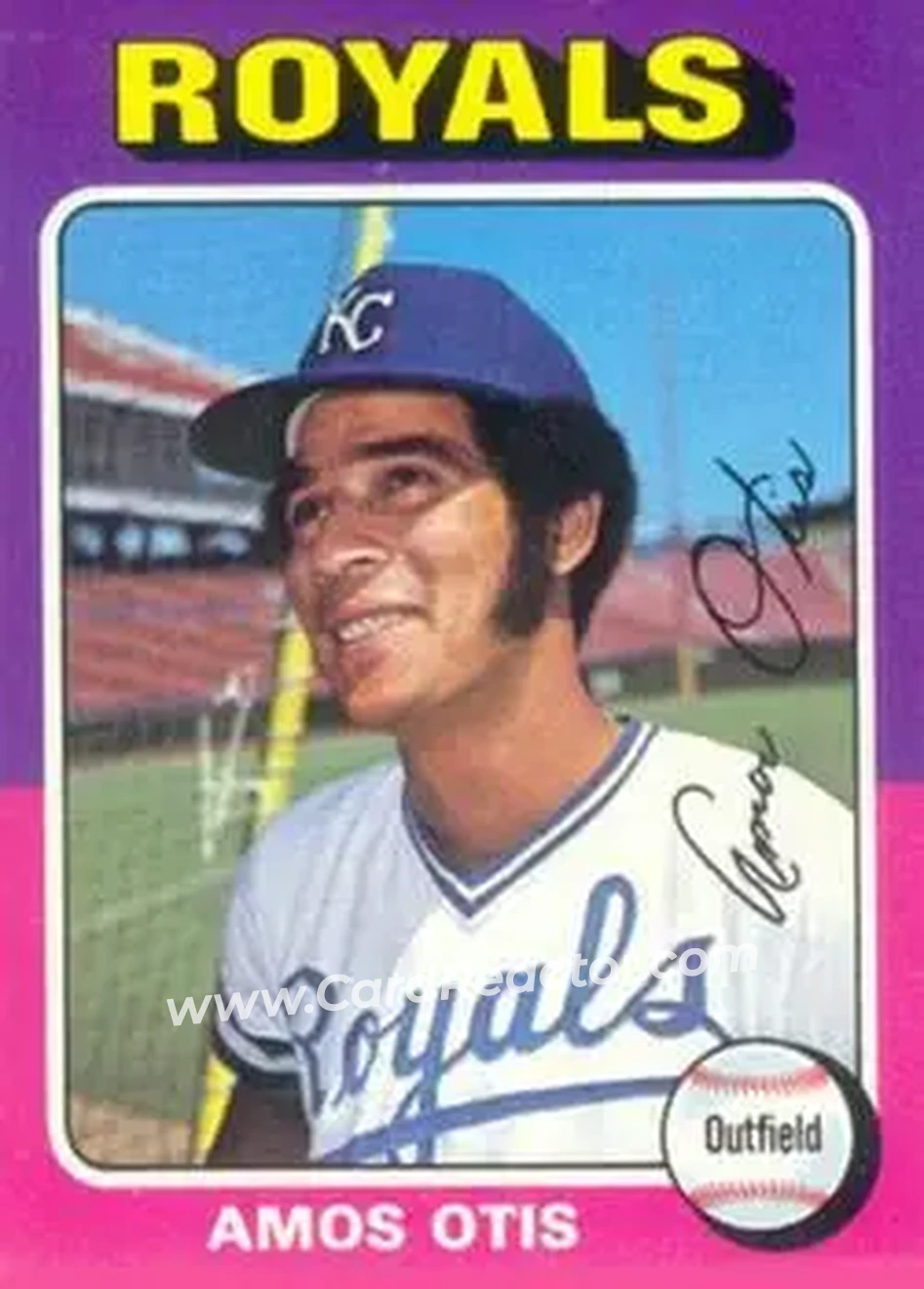 1975 Topps #520 - Amos Otis - Kansas City Royals - Front