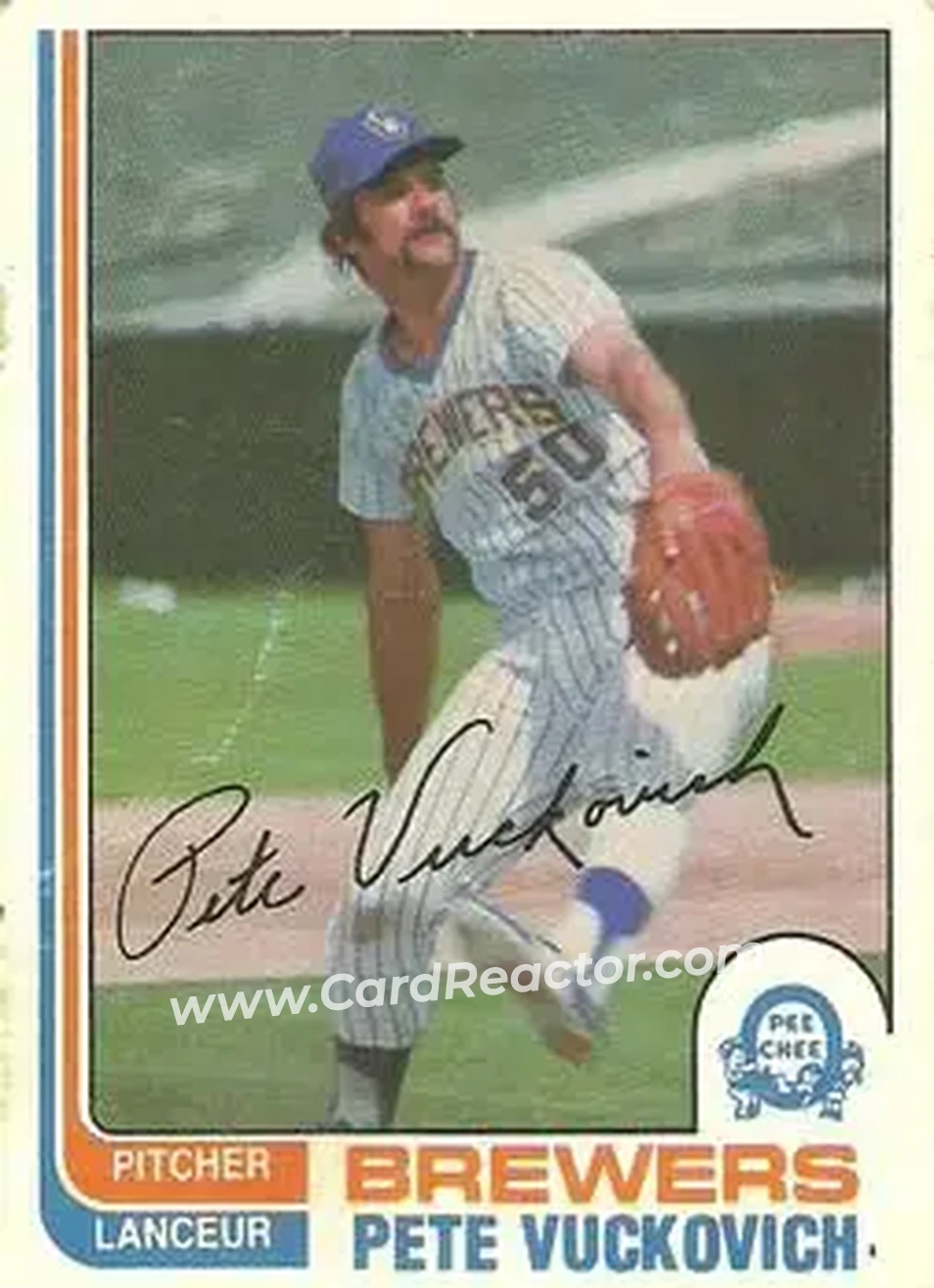 1982 O-Pee-Chee #132 - Pete Vuckovich - Milwaukee Brewers - Front