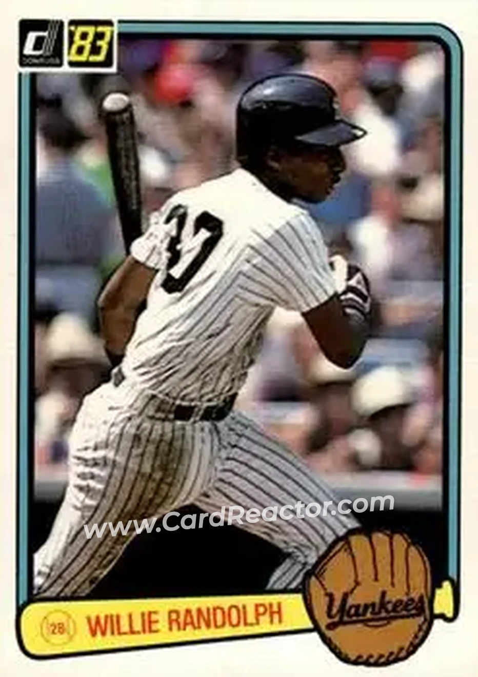 1983 Donruss #283 - Willie Randolph - New York Yankees - Front 1983 Donruss #283 - Willie Randolph - New York Yankees - Front